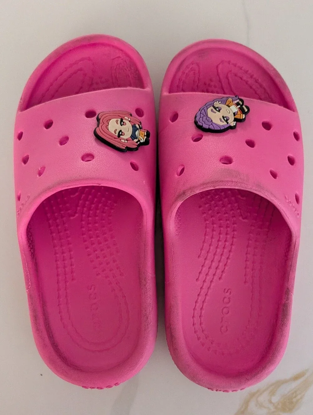 Crocs Kids Size 11 Pink Slip-On Sandals